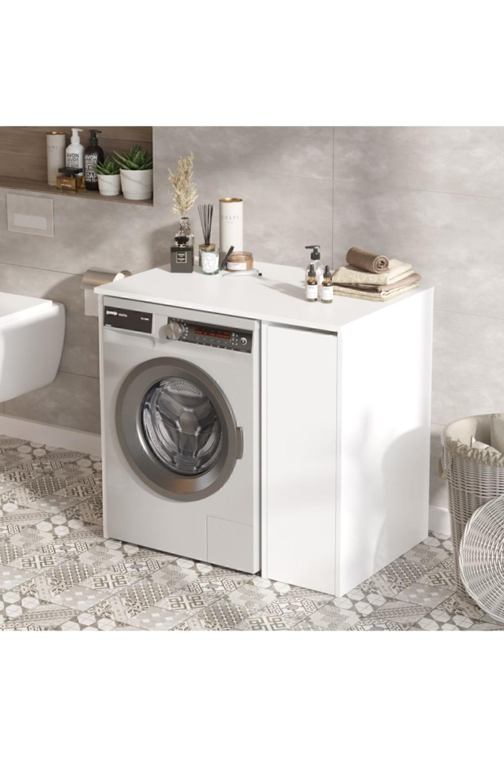 Wide Çamaşır Makinesi Armoire Avec tiroirs Blanc WID1-W
