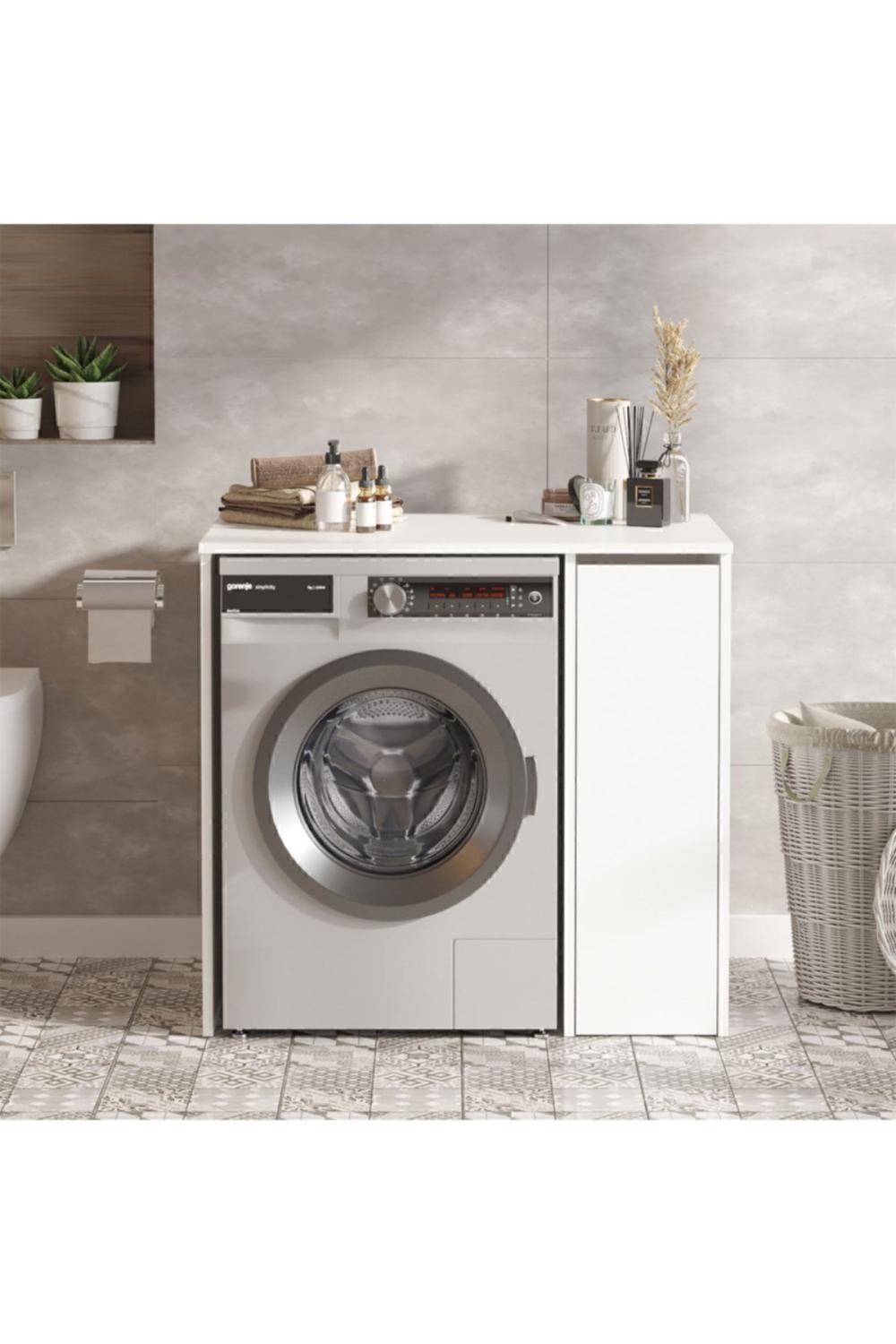 Wide Çamaşır Makinesi Armoire Avec tiroirs Blanc WID1-W