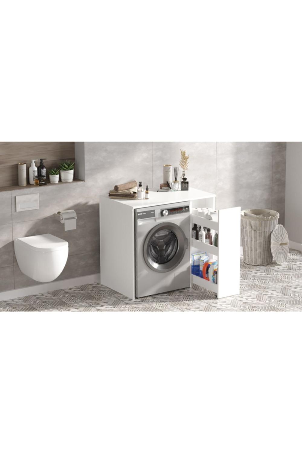Wide Çamaşır Makinesi Armoire Avec tiroirs Blanc WID1-W