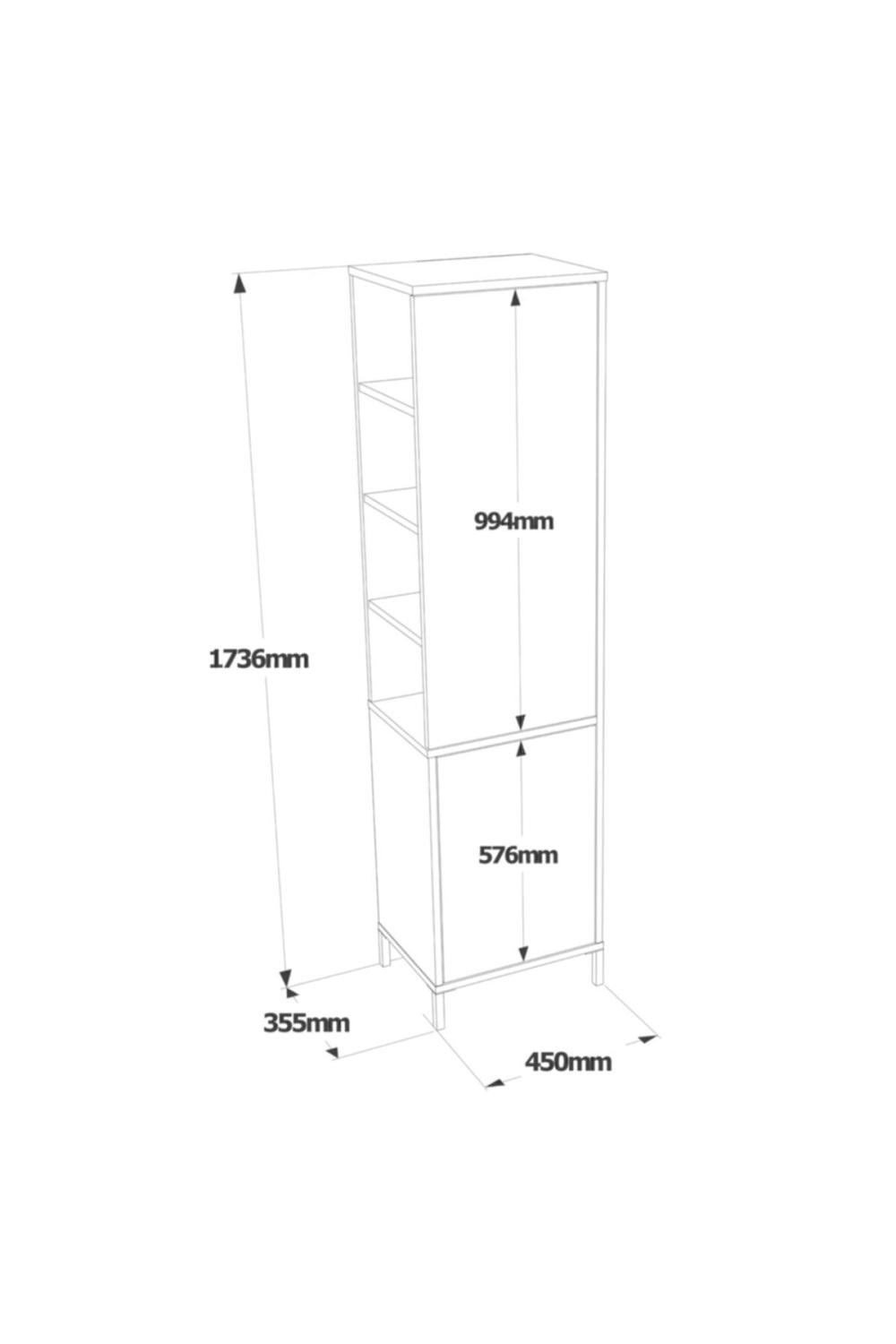 Armoire Polyvalente Wilma / Meuble de Salle de Bain – Blanc WIL1-W
