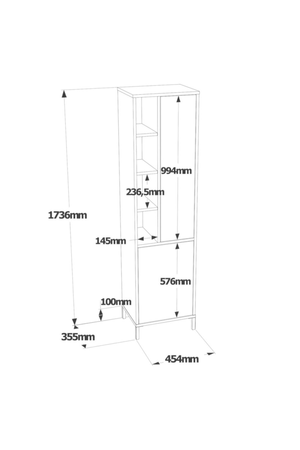 Armoire Polyvalente Wilma / Meuble de Salle de Bain – Blanc WIL2-W