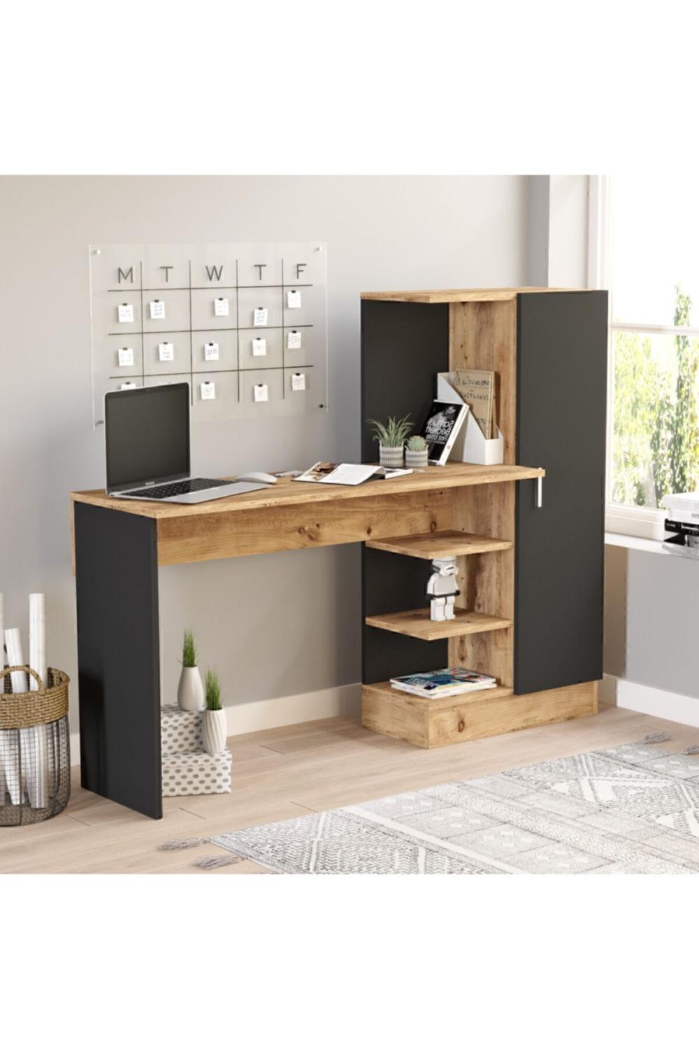 Wose Kitaplıklı Bureau Atlantik Pin Noir Çocuk Bureau WOS2-AB