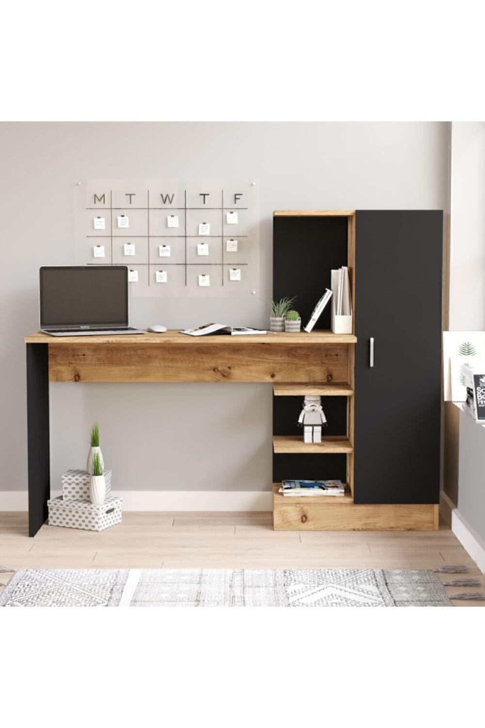 Wose Kitaplıklı Bureau Atlantik Pin Noir Çocuk Bureau WOS2-AB