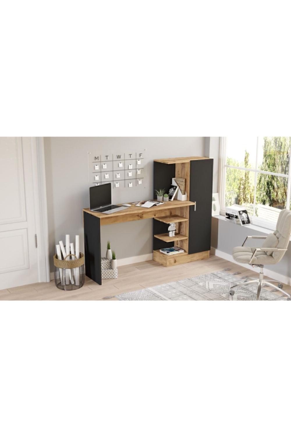 Wose Kitaplıklı Bureau Atlantik Pin Noir Çocuk Bureau WOS2-AB
