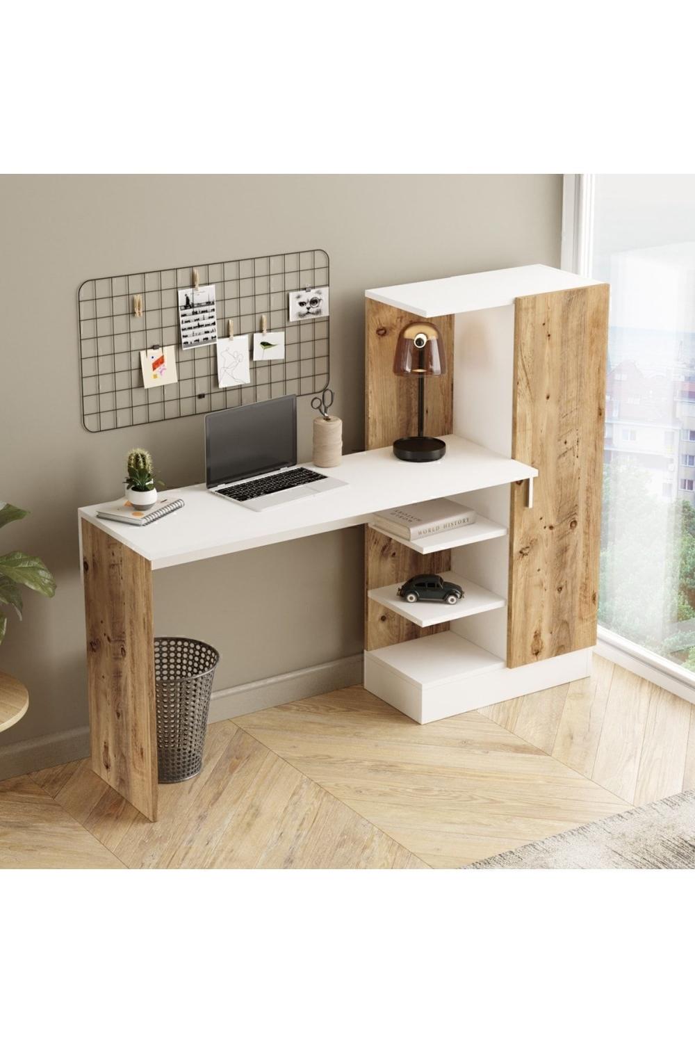 Wose Kitaplıklı Bureau, Çocuk Bureau Atlantik Pin Blanc WOS2-AW