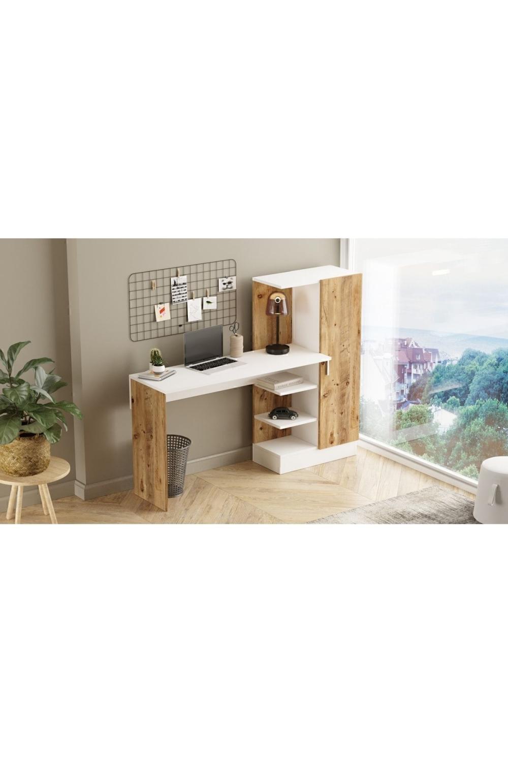 Wose Kitaplıklı Bureau, Çocuk Bureau Atlantik Pin Blanc WOS2-AW