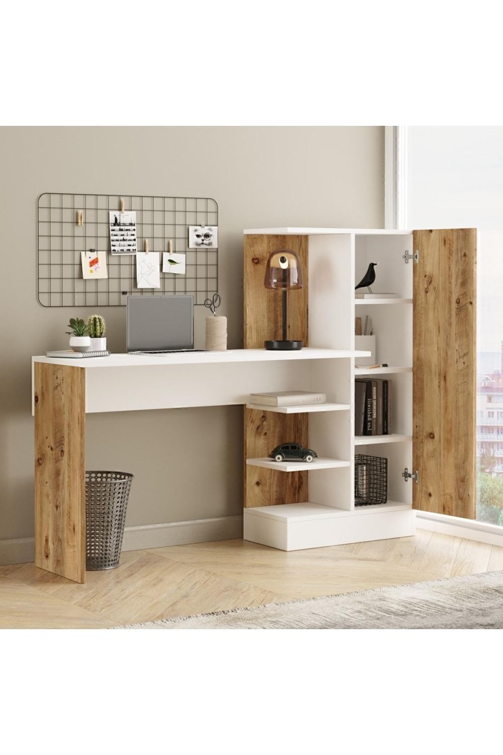 Wose Kitaplıklı Bureau, Çocuk Bureau Atlantik Pin Blanc WOS2-AW