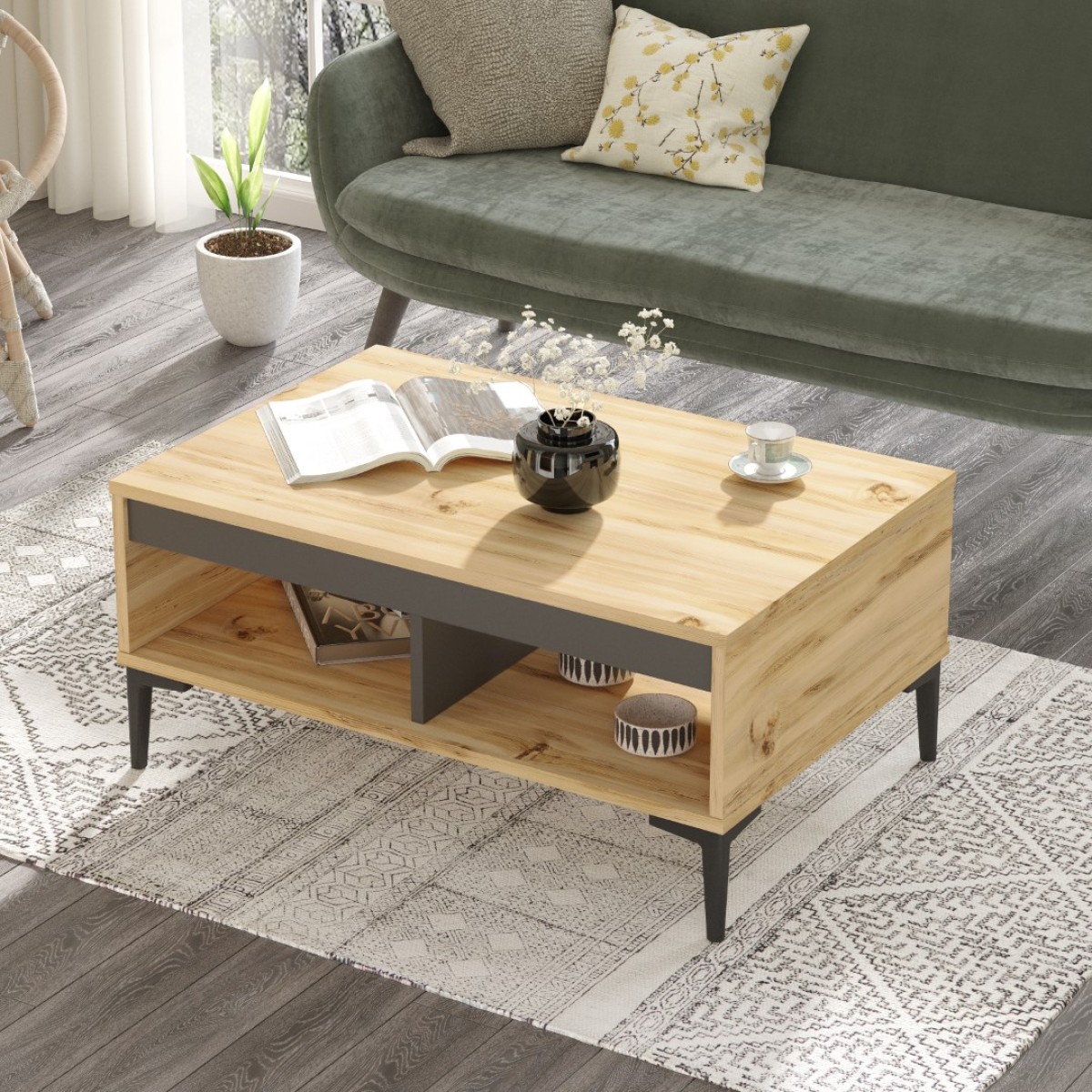 Table Basse Oliver – Feutre & Anthracite (OLI2-KA)