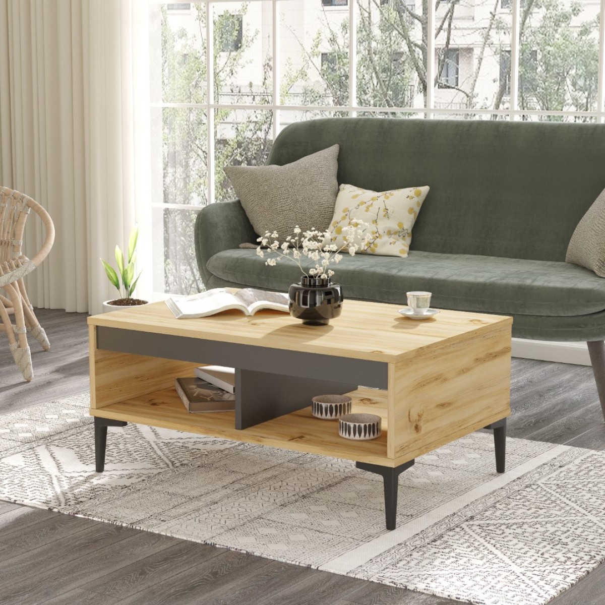 Table Basse Oliver – Feutre & Anthracite (OLI2-KA)